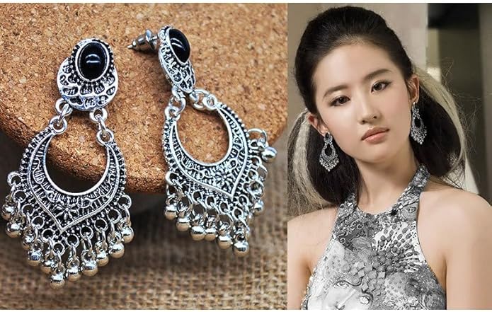 Vintage Chandelier Earrings Beaded Tassel Earring for Women Bohemian Ethnic Retro Style Gold Silver.