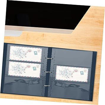 20pcs Banknote Collection Book Stamp Holder Stamp Books for Collecting Stamps Stamp Storage Bag Money Binder Coin Storage Book Stamp Album Bill Protector Sleeves Transparent PVC