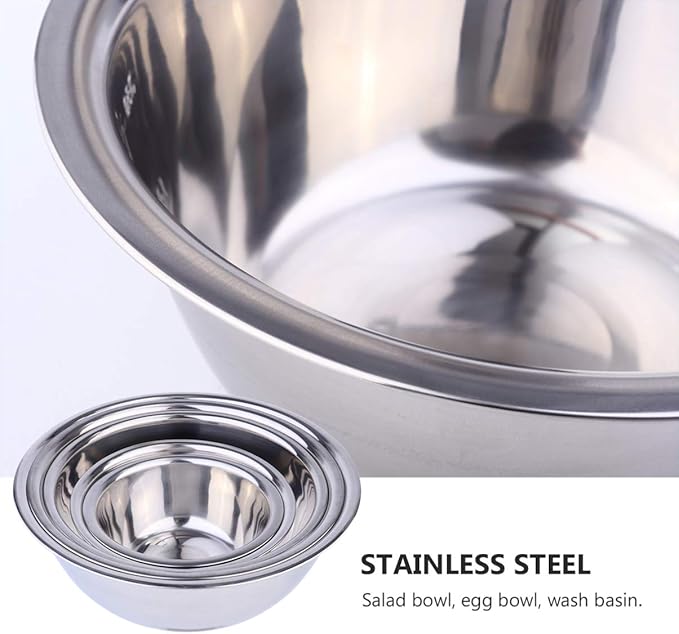 MAGICLULU Stainless Steel Salad Bowl Set Lids Large Serving Bowl for Mixing Serving