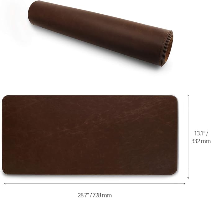 Londo Leather Extended Mouse Pad a Large Desk Mat for Office Gaming, Smooth Writing Surface, Non-Slip Base, Durable Stylish Workspace Accessory