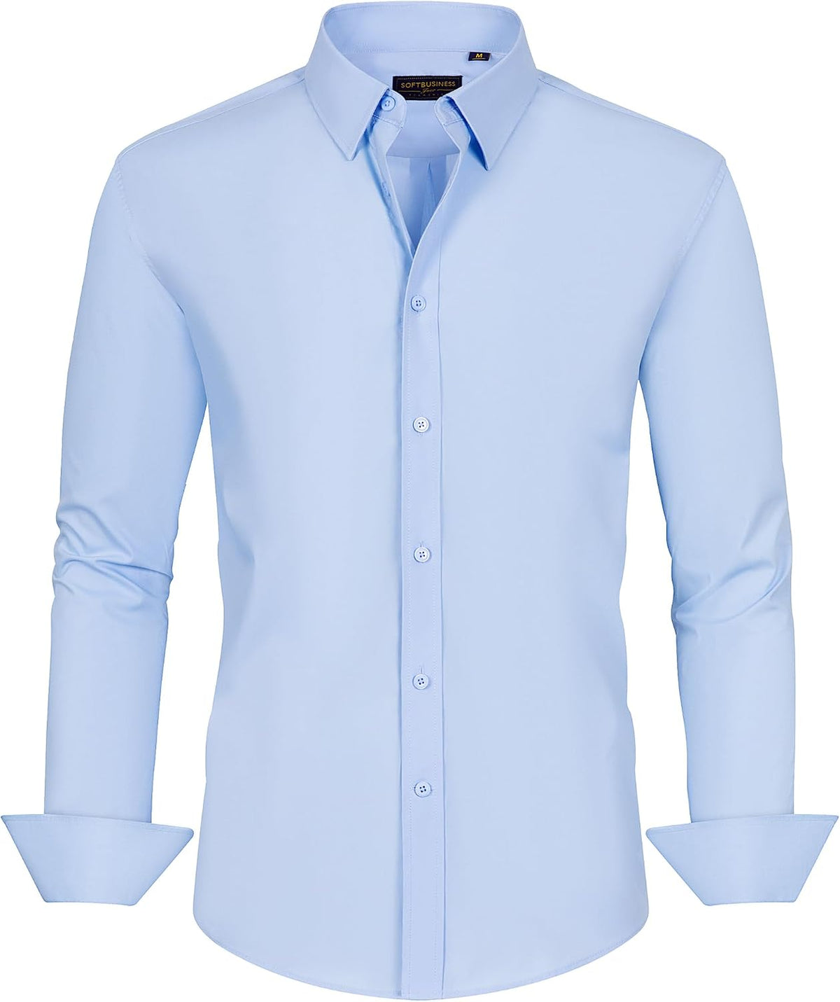 J.VER Men's Dress Shirts Stretch Stain Shield Long Sleeve Solid Formal Shirt Business Casual Button Down Shirts.