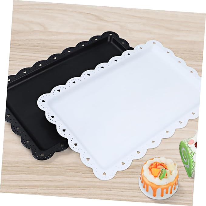 2 Pcs Cake Tray Plate Holder Serving Baking Showcase Dessert Party Trays and Platters Cake Platter Tray for Food Plastic White