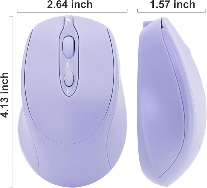 Bluetooth Mouse,Rechargeable Wireless Mouse for LaptopiPadMacBook ProAir, Silent Mouse Portable Slim for Surface ProPCLenovoSamsung Tablet (Purple)