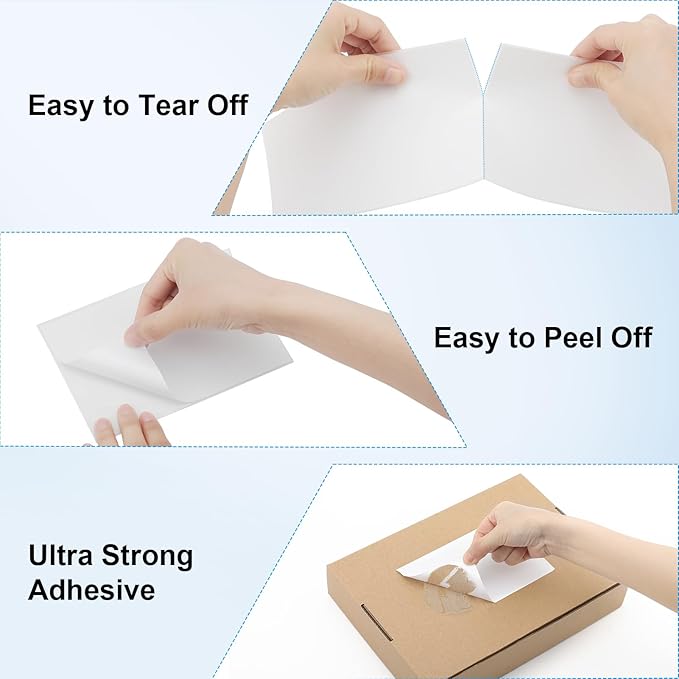 MaxGear 4" x 6" Direct Thermal Labels, 1000 Pcs/4 Rolls, Perforated White Shipping & Mailing Labels, Commercial Grade with Permanent Adhesive, Compatible with Most Thermal Printers