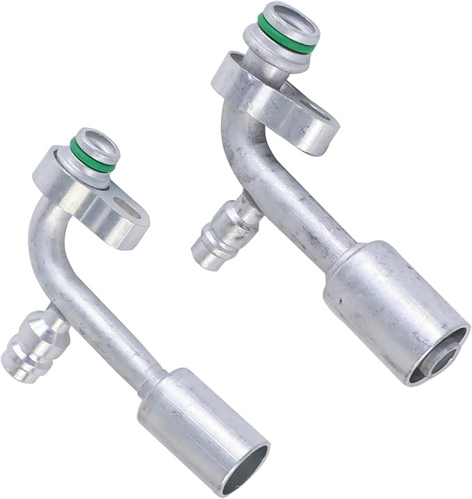 Air Conditioning AC Fitting Set 8 and 10 Female 90 Degree,suitable R134a, with moveable block