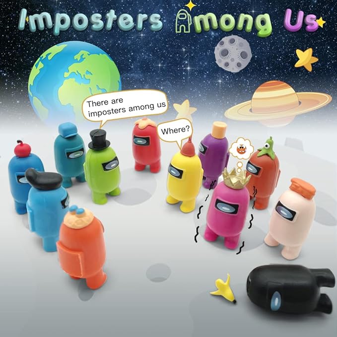 Action Figures, CHANTECA 12 Pcs Birthday Cake Topper Space Astronaut Game Figurines, Gifts and Decor for Party Supplies Favors Christmas Easter for Kids