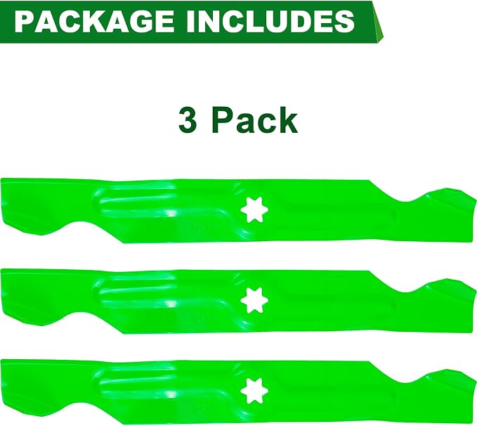 Deck Mower Blade Fit for Cub Cadet LTX1050 LT1050 RZT50 Lawn Mower Replaces 942-04053C 742-04053 742-04056 942-04056 (3 Pack)