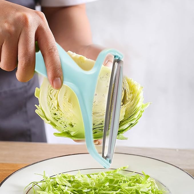 Vegetable Peeler Stainless Steel Wide Mouth Cabbage Grater Multifunctional Fruit Slicer for Kitchen Blue Home Kitchen Tools