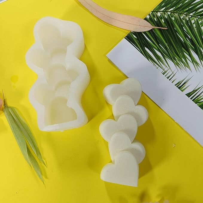 Cake Candle, Food Candle Silicone, DIY Candle Silicone Grade Silicone Candle,Easy Demoulding DIY Chocolate Cake Reusable Handicrafts for DIY (Heart Shaped)