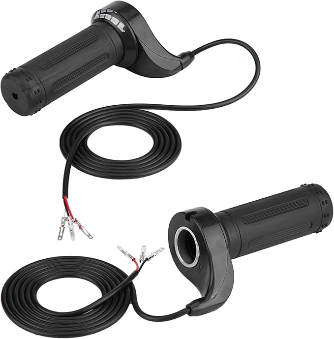 Full Twist Throttle Ebike Throttle 22.5mm 0.88in Universal Electric Scooter Throttle with 3 Wires for Electric Scooters, Bicycles, Pocket Bikes, Mini Choppers and Go Karts