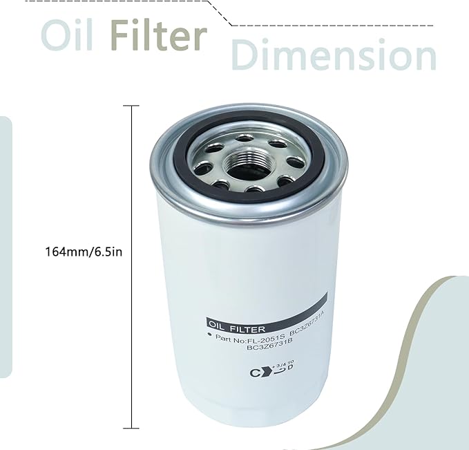 6.7L Diesel Engine Powerstroke Oil Filter Replace FL2051S, BC3Z-6731-B, BC3Q-6714-CA Compatible With F250 F350 F450 F550 F650 F750 2011-2022 With Seal Ring