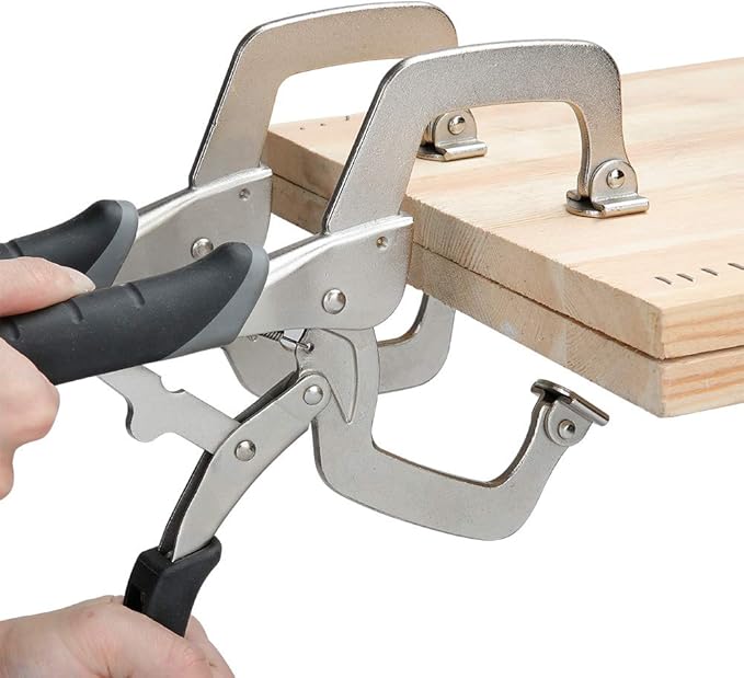 Basics Adjustable Metal Face Clamp for Woodworking, Welding, or Repairs, 11-inch, Pack of 2, BlackSilver