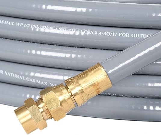 GasSaf 10 FT 12" ID Natural Gas Hose with Quick Connect Fitting, Natural Gas Conversion Kit for Gas Grill, Generator, Patio Heater and More - CSA Certified