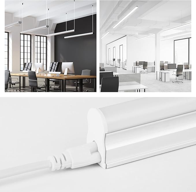 T5 T8 Led Double Ended 3 Pin Light Cable Wire Ceiling Light Daylight Led Integral Tube Cable Connectable Wire for Led Tube Light Holder Socket Accessory with Cable White, (4.9ft1.5m) 4-Pack