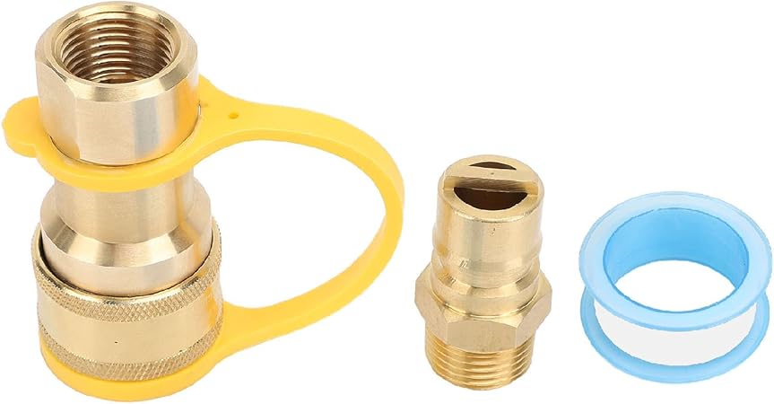 3pcs Gas Quick Connect Fittings, Gas Fittings Brass Gas Quick Connect Adapter Kit for Rv Trailer Van