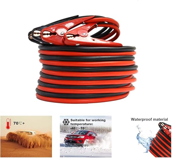 A ABIGAIL Heavy Duty Jumper Cables, Booster Cables 1 Gauge 800A 25 Ft Booster Jump Start Automotive Jumper Cables Kit for Car, SUV, and Trucks with Professional Clamps and Carrying Bag