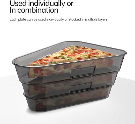 Reusable Pizza Storage Container with 3 Mergable containers - Combined Pizza PP Container to Organize & Save Space, Red&Black