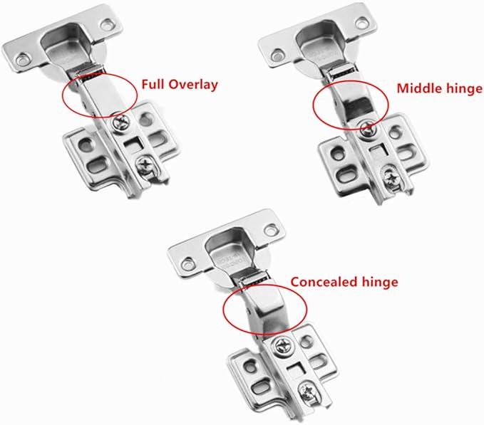 2pcs 35mm Concealed Hinge Face Frame Mounting Concealed Hinges, Kitchen Cabinet Door Hinges Damper Cupboard Closet Door Hardware Furniture Accessories with Screw