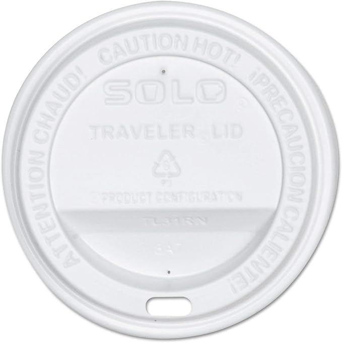 SOLO TLP316-0007 White Traveler Lid for SSP and Bare Paper Hot Cup - 2 Packs of 100 (200 Lids Total)