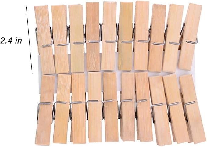 Pack of 40 Wooden Clothespins 2.4 Inch Heavy Duty Spring Wood Clips Durable Strong Grip Clothes Pins for Drying Hanging Clothes Laundry Linens Crafts Photos