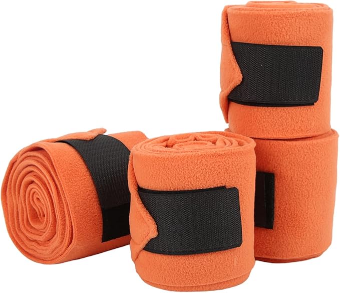 EVTSCAN 4pcs Horse Leg Wrap Self Adhesive Double Sided Fleece Horse Leg Bandages for Training Exercising