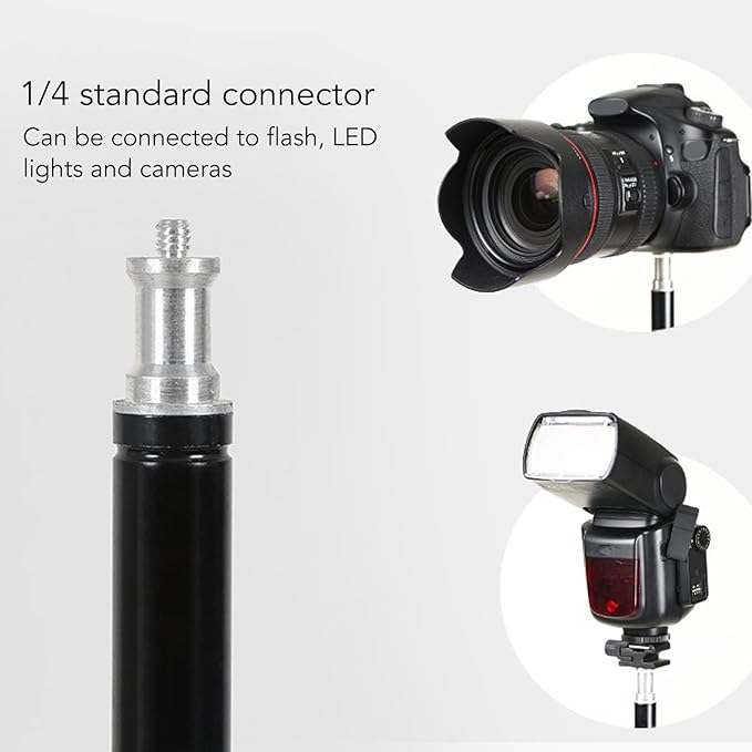 Light Photography Tripod Stand, 2M Thickened Reverse Fold Aluminum Light Stand, Portable Three Legged Stand for Softbox Flash LED Photography Lights Cameras