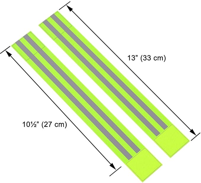 Reflective Ankle Bands (4 Bands2 Pairs) High Visibility and Safety for JoggingCyclingWalking etc Works as Wristbands, Armband, Leg Straps Accessories for SportsRunning Gear