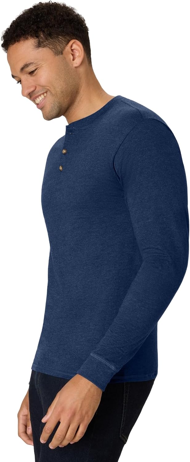 Hanes Mens T-Shirts, Men's Beefyt Henley Shirts, Men's Cotton Long Sleeve Shirts .
