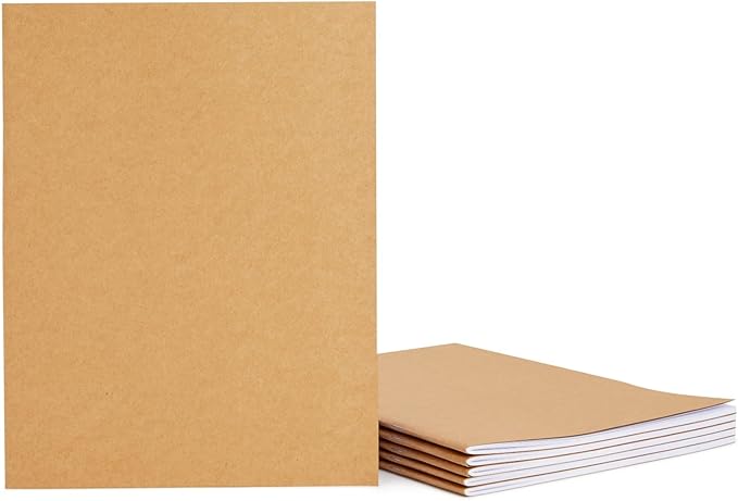 Paper Junkie 6 Pack Large Bulk Sketchbook Journals, Blank Books Notebooks for Kids, Students, Office Supplies (8.5x11 In)