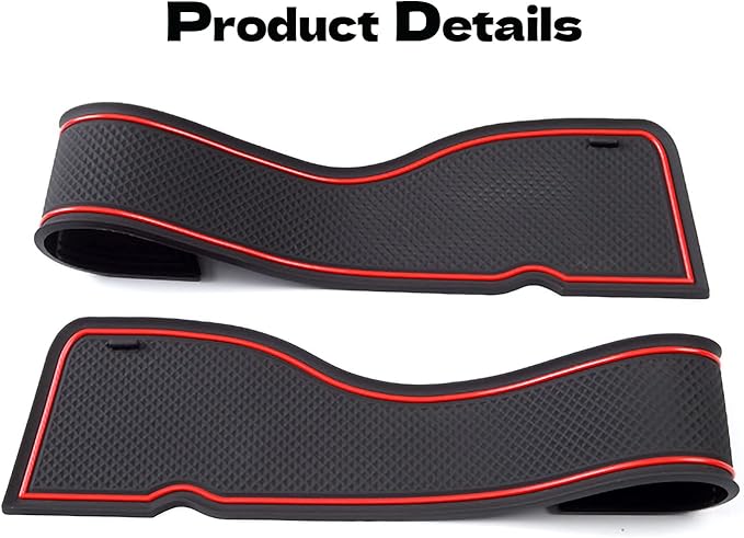 Car Door Pocket Liners for Honda Civic Accessories 2022, Premium Groove Mats Liners, Custom Fit Cup Holder, Center Console, and Door Pockets Inserts Kit - 15 PCS Set, Red Trim