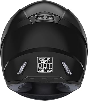 GLX GX11 Compact Motorcycle Helmet - Black, Small - Full Face w Tinted Visor, DOT Approved