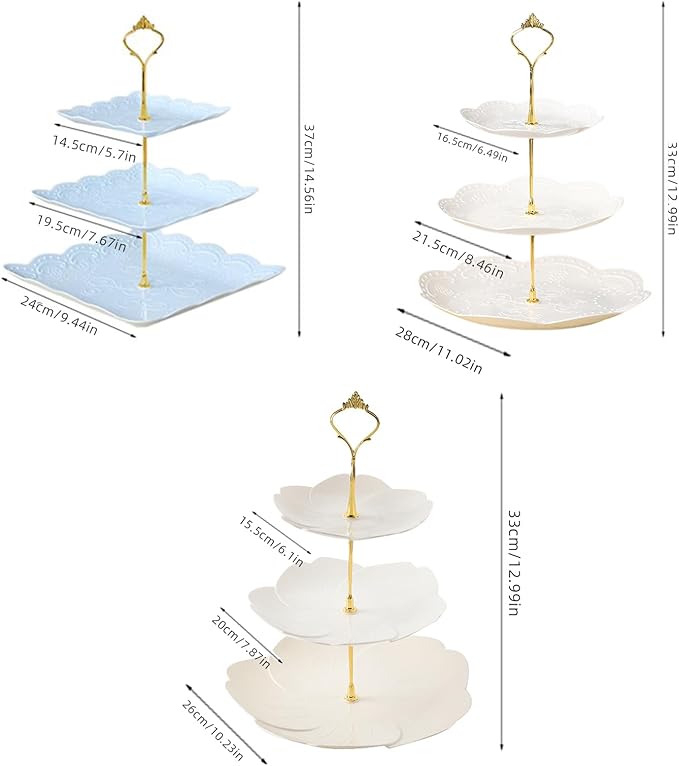 3 Tier Cupcake Stand, Plastic Dessert Stands, Cup Cake Stand Tower with Tiered Serving Tray, Dessert Tower Tray for Party Wedding Home Decor(#3)