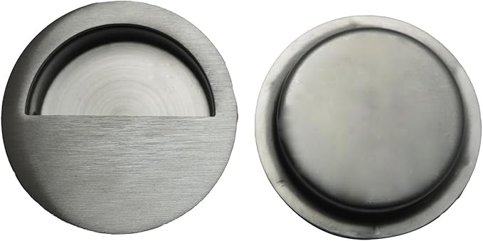 Stainless Steel Sliding Door Flush Half Round Pull Handle Cabinet Drawer Furniture Embedded Handle with Screws Concealed Handle Cabinet Door Latch Diameter 60mm for Cabinets Wardrobe Doors