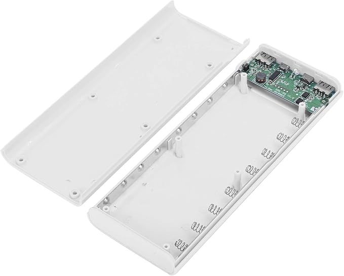 Cuifati Power Bank Kit,Lightweight 8 x Battery Storage Box Power Bank Kit DIY Portable Power Bank Jacking Accessory(White)