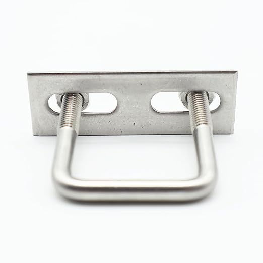 Stainless Steel Square U Bolt Clamp, Square Tube Clamps with Nut and Plate for Boat Trailer (M6*65 * 80)