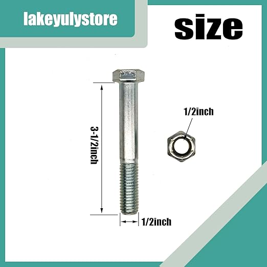 12" x 3-12" 500101 Shear Bolts and Nylock Nuts (Set of 5)