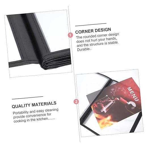 A4 Menu Cover Waterproof Recipe Book Protector Portable Restaurant Menu Folder for Restaurant and Cafe