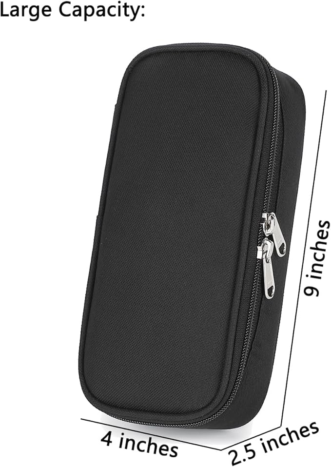 FlowFly Pencil Case for Girls Boys, Large Capacity Pencil Pouch for Kids, Portable Soft Pen Bag for Teens, Black