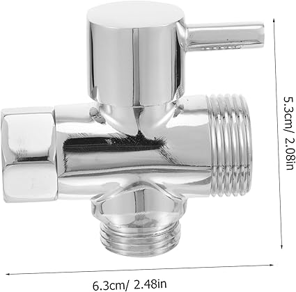 Gadpiparty Shower Head 3 Way Diverter Tee Connector Adapter 12 34 Inch T-adapter Copper Silver for Bathroom Easy Installation Material