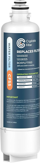 Crystala Filters Replacement for Bosch Ultra Clarity Pro Water Filter, Compatible with BORPLFTR50, 12033030, 11025825, 12028325, BORPLFTR55, WFC100MF, WFS200MF (1 Pack)