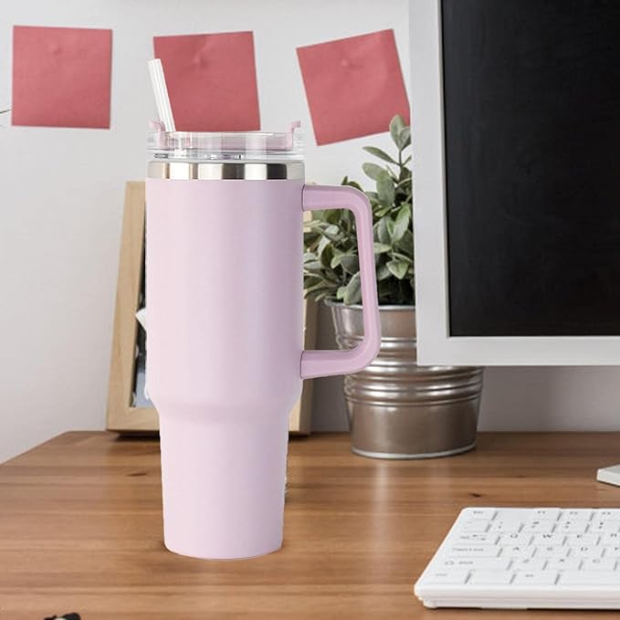 Thermal Insulated Water Bottle, 1180 ml, Stainless Steel Insulated Bottle, Leakproof Insulated Water Bottle with Handle and Straw, Leakproof Coffee Cup for Home, Office, Car, Travel, Sports Gym