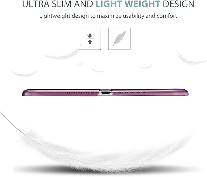 ProCase Smart Case for iPad 9.7 Inch iPad 6th5th Generation 2018 2017(Model: A1893 A1954 A1822 A1823), Ultra Slim Lightweight Stand Cover with Translucent Frosted Back -Purple