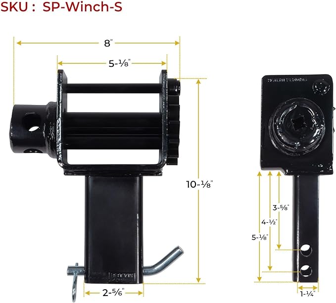 Mytee Products Trailer Small Stake Pocket Winch, Utility Capacity 16200 lbs, Working Load Limit 5400 Lbs - Fits Smaller Stake Pockets 1.5"x3"
