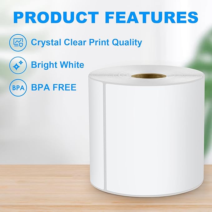 MaxGear 4" x 6" Direct Thermal Shipping Labels, 500 Perforated Mailing Labels, Compatible with Brother, Zebra, Rollo Most Thermal Printers, Commercial Grade, Not for Dymo