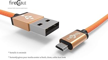 fireCable Plus Adapter for Firestick, Powers Fire TV Stick from TV USB Port, Eleminates AC Outlet Declutting Wires (See Fire Stick Comparison Chart)