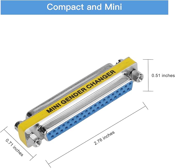 ENUODA 2 Pack Gender Changers 37 Pin Female to Female Adapter DB37 Coupler, Data Transfer and Device Connection for RS-449 Serial Cables
