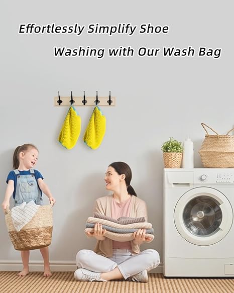 Reusable Shoe Washing Machine Bag 2 Pack, Versatile Laundry Shoe Bag for Washer and Dryer