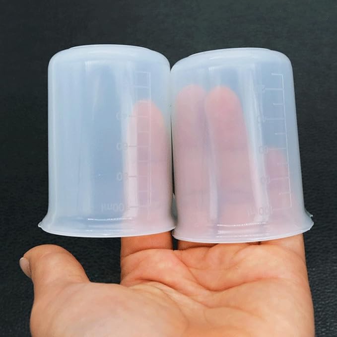 2 Pcs Silicone Measuring Cups, 100ml Clear Non-Stick Mixing Cup, Measuring Cups Tool with Precise Scale for Making Handmade Craft 100ML