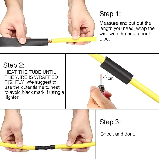 uxcell Heat Shrink Tubing 516-inch(8mm) Dia 13mm Flat Width 2:1 Heat Shrink Tube Wire Wrap 3.3ft White