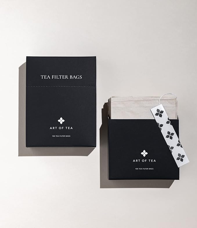 Art of Tea Filter Bags 4" by 3.5" Single Use 100 Count Works With Coffee or Tea